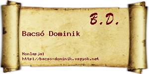 Bacsó Dominik névjegykártya